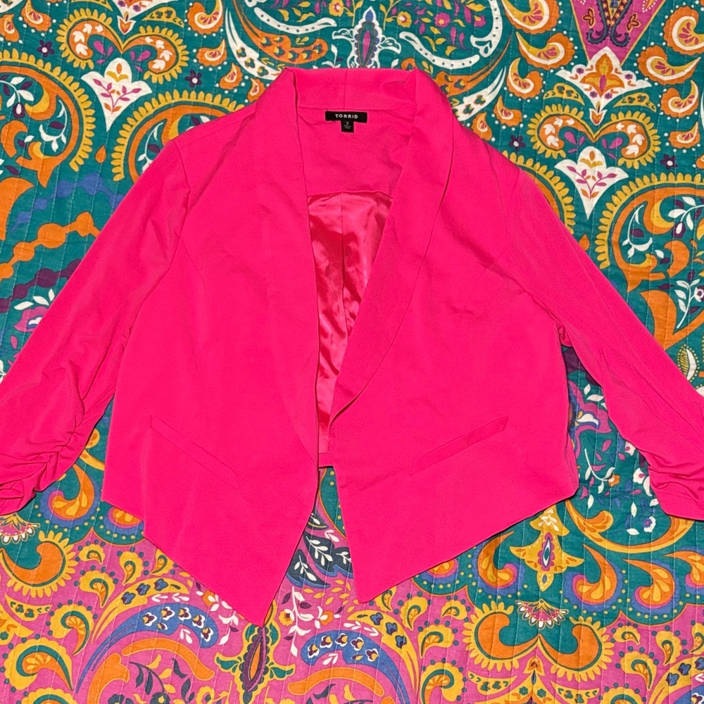 Torrid Bright Pink Cropped Blazer